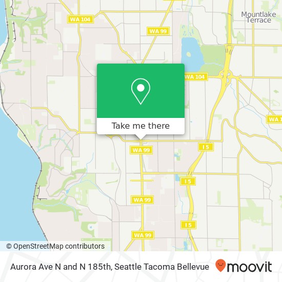 Mapa de Aurora Ave N and N 185th, Shoreline, WA 98133