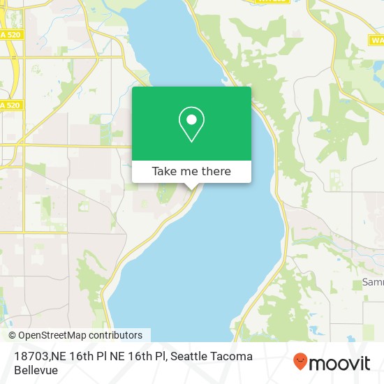 Mapa de 18703,NE 16th Pl NE 16th Pl, Bellevue, WA 98008