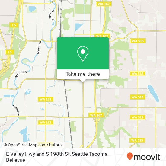 Mapa de E Valley Hwy and S 198th St, Kent, WA 98031