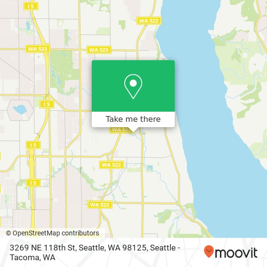 Mapa de 3269 NE 118th St, Seattle, WA 98125