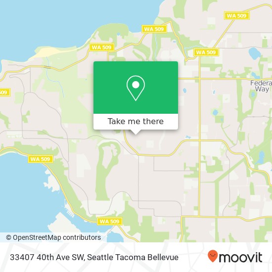 Mapa de 33407 40th Ave SW, Federal Way, WA 98023