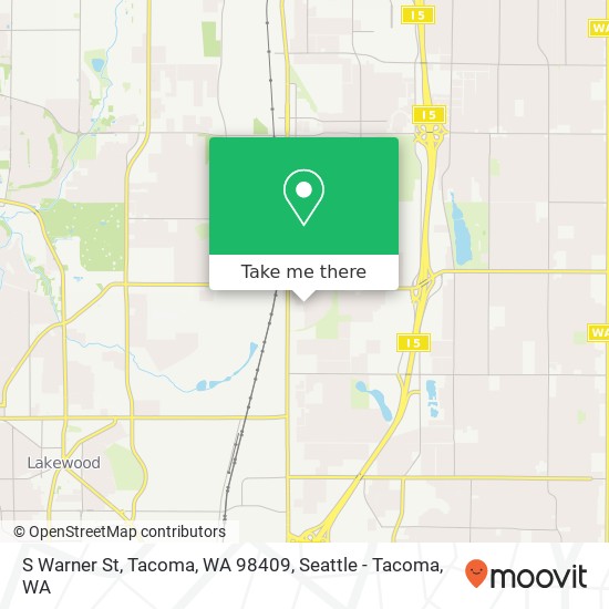 S Warner St, Tacoma, WA 98409 map