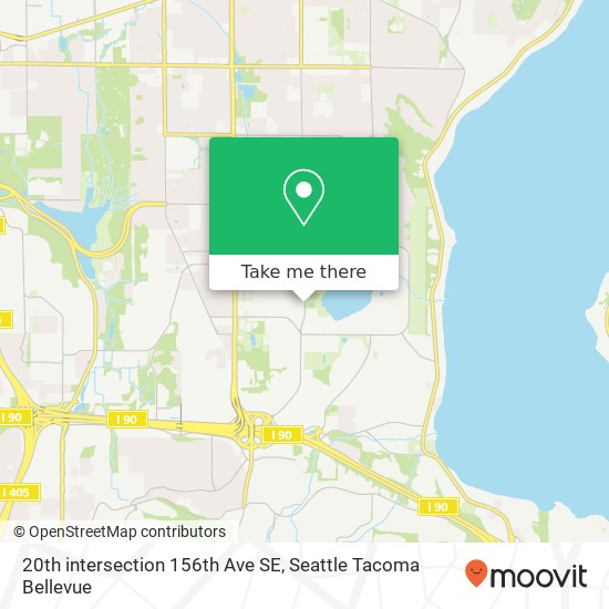 20th intersection 156th Ave SE, Bellevue, WA 98007 map