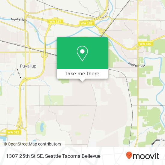 Mapa de 1307 25th St SE, Puyallup, WA 98372