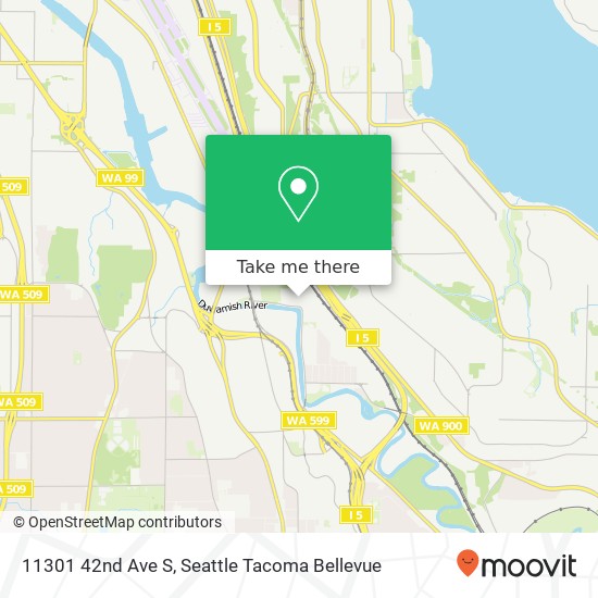 Mapa de 11301 42nd Ave S, Tukwila (Seattle), WA 98168