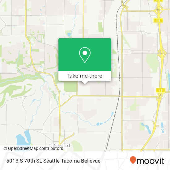 Mapa de 5013 S 70th St, Tacoma, WA 98409
