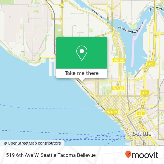 Mapa de 519 6th Ave W, Seattle, WA 98119