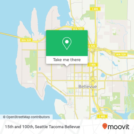 15th and 100th, Bellevue, WA 98004 map