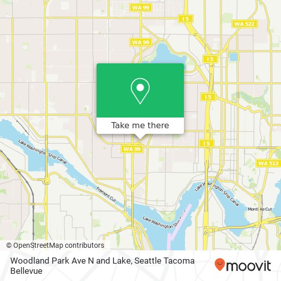 Mapa de Woodland Park Ave N and Lake, Seattle, WA 98103