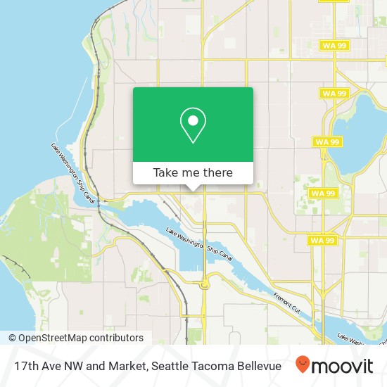 Mapa de 17th Ave NW and Market, Seattle, WA 98107