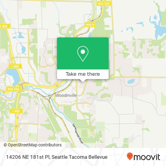 Mapa de 14206 NE 181st Pl, Woodinville, WA 98072