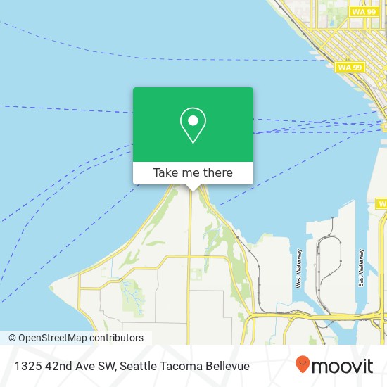 Mapa de 1325 42nd Ave SW, Seattle, WA 98116