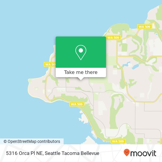 Mapa de 5316 Orca Pl NE, Tacoma, WA 98422