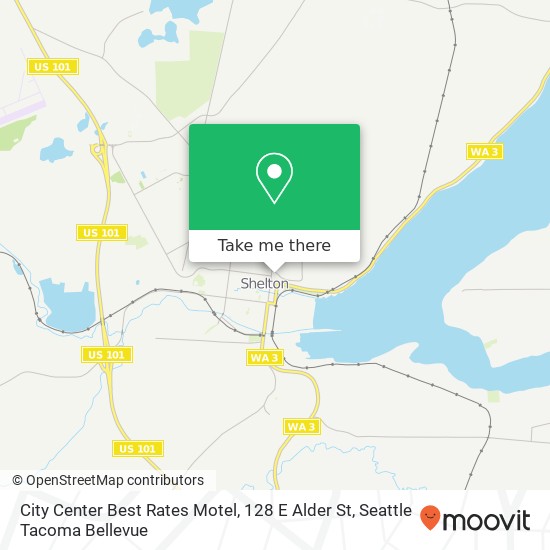 Mapa de City Center Best Rates Motel, 128 E Alder St