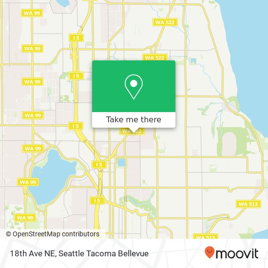 Mapa de 18th Ave NE, Seattle, WA 98115