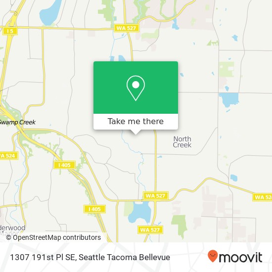 Mapa de 1307 191st Pl SE, Bothell, WA 98012