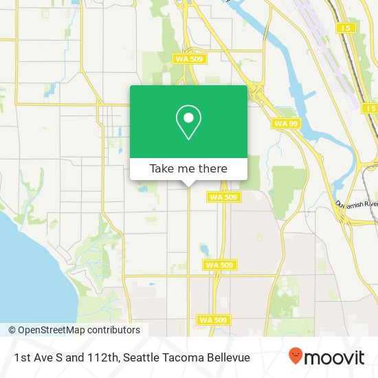 Mapa de 1st Ave S and 112th, Seattle, WA 98168