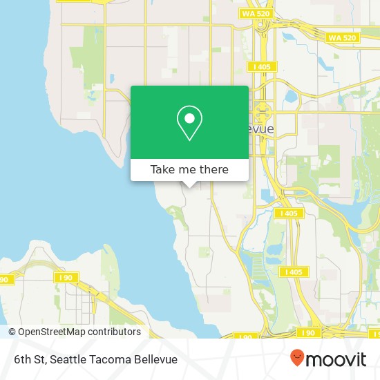 Mapa de 6th St, Bellevue, WA 98004