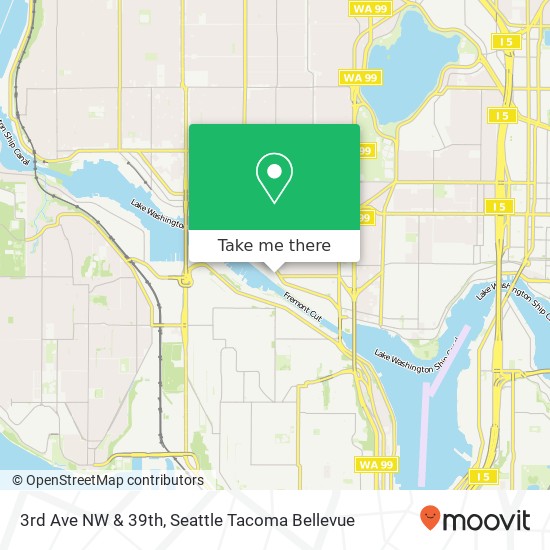 Mapa de 3rd Ave NW & 39th, Seattle, WA 98107