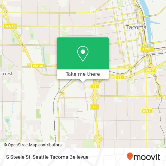 Mapa de S Steele St, Tacoma, WA 98409