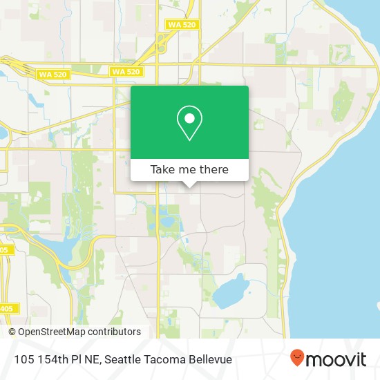 Mapa de 105 154th Pl NE, Bellevue, WA 98007