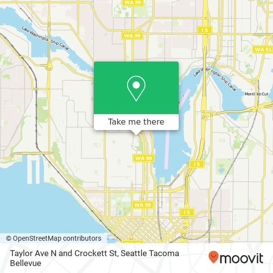 Mapa de Taylor Ave N and Crockett St, Seattle, WA 98109