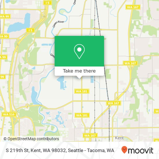 Mapa de S 219th St, Kent, WA 98032