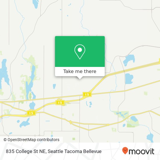 Mapa de 835 College St NE, Lacey, WA 98516