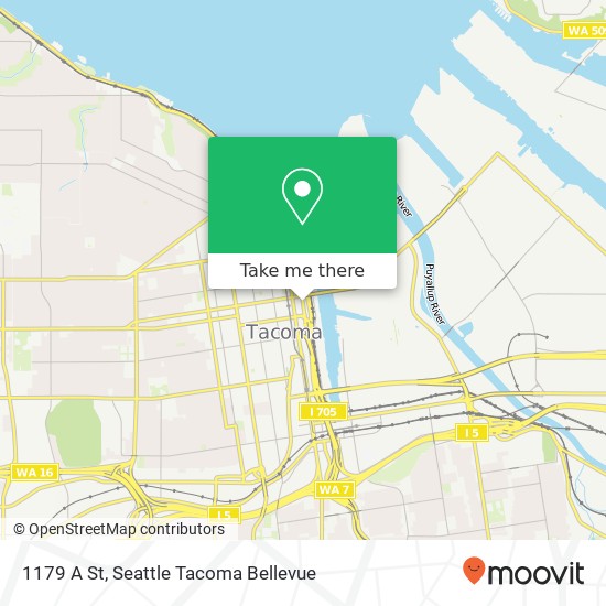 Mapa de 1179 A St, Tacoma, WA 98402