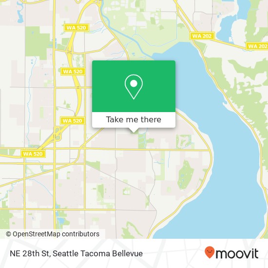 Mapa de NE 28th St, Bellevue, WA 98008