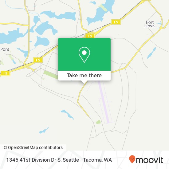 Mapa de 1345 41st Division Dr S, Tacoma, WA 98433