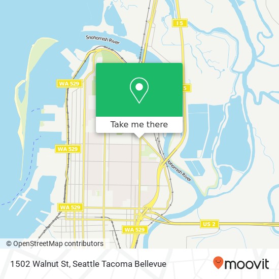 Mapa de 1502 Walnut St, Everett, WA 98201