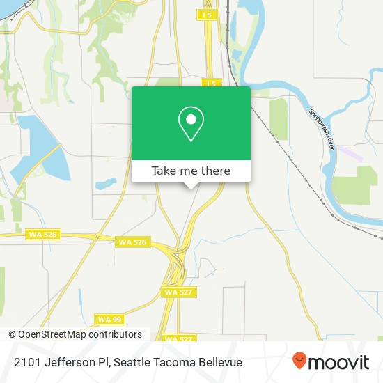 Mapa de 2101 Jefferson Pl, Everett, WA 98203