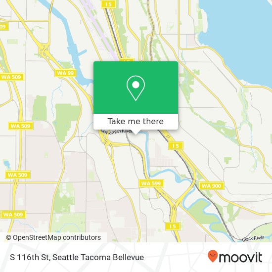 Mapa de S 116th St, Tukwila, WA 98168