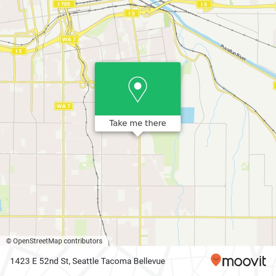 Mapa de 1423 E 52nd St, Tacoma, WA 98404