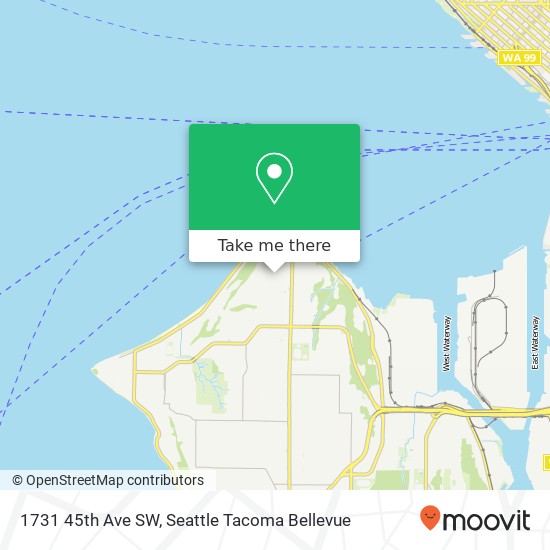 Mapa de 1731 45th Ave SW, Seattle, WA 98116