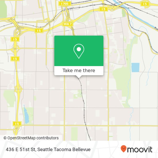 Mapa de 436 E 51st St, Tacoma, WA 98404