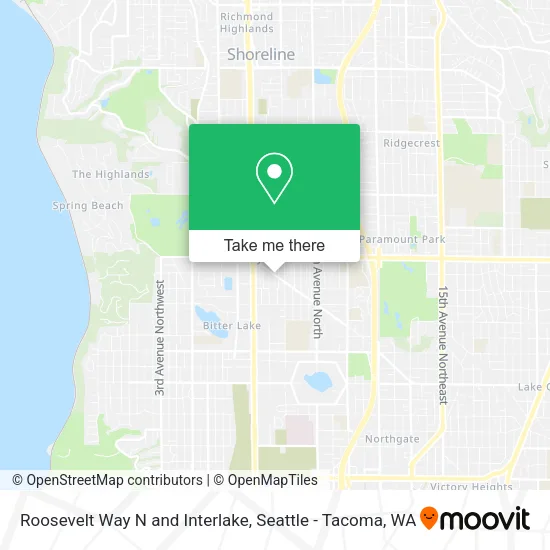 Roosevelt Way N and Interlake map