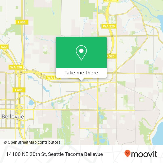 Mapa de 14100 NE 20th St, Bellevue, WA 98007