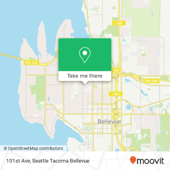 Mapa de 101st Ave, Bellevue, WA 98004