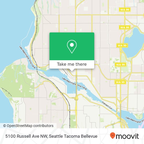 Mapa de 5100 Russell Ave NW, Seattle, WA 98107