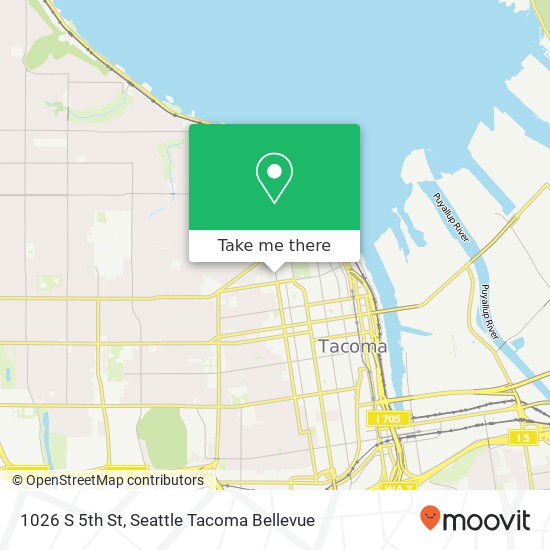 Mapa de 1026 S 5th St, Tacoma, WA 98405