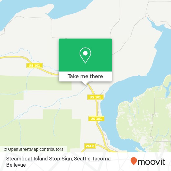Steamboat Island Stop Sign map