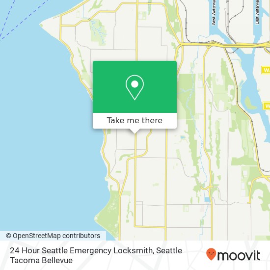 Mapa de 24 Hour Seattle Emergency Locksmith, 5905 California Ave SW