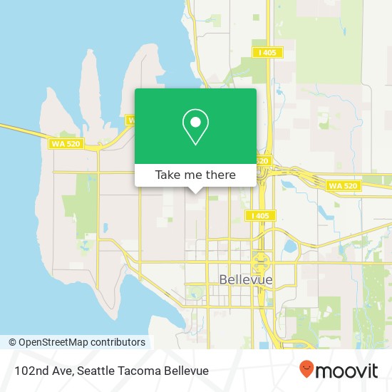 Mapa de 102nd Ave, Bellevue, WA 98004