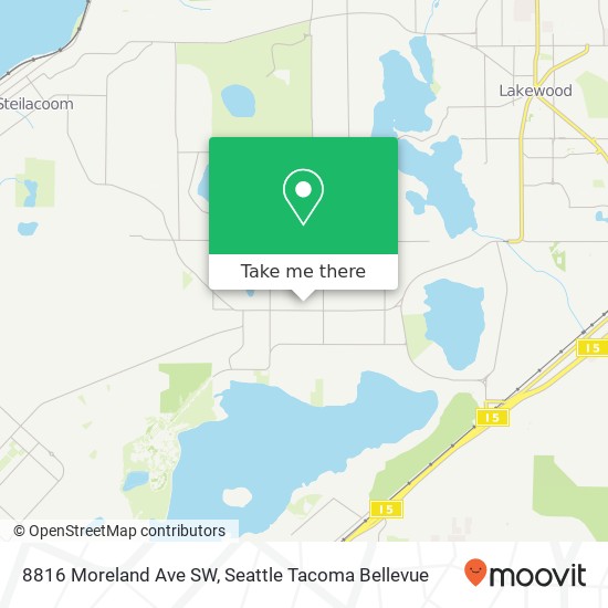 Mapa de 8816 Moreland Ave SW, Lakewood, WA 98498