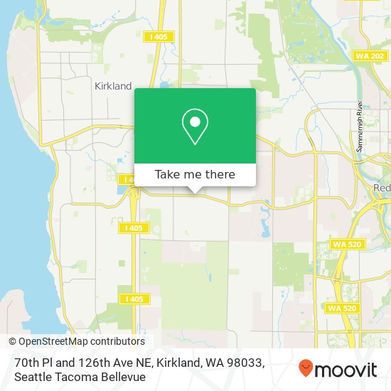 Mapa de 70th Pl and 126th Ave NE, Kirkland, WA 98033
