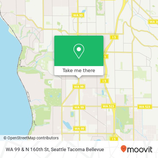 Mapa de WA 99 & N 160th St, Shoreline, WA 98133