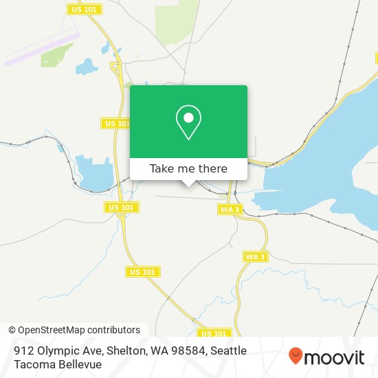 Mapa de 912 Olympic Ave, Shelton, WA 98584
