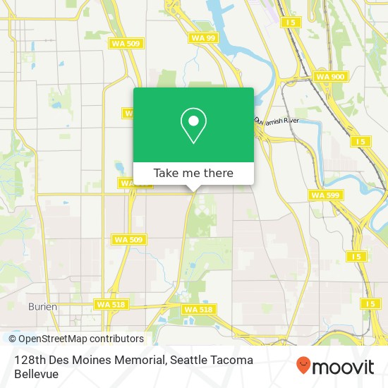 Mapa de 128th Des Moines Memorial, Seattle, WA 98166